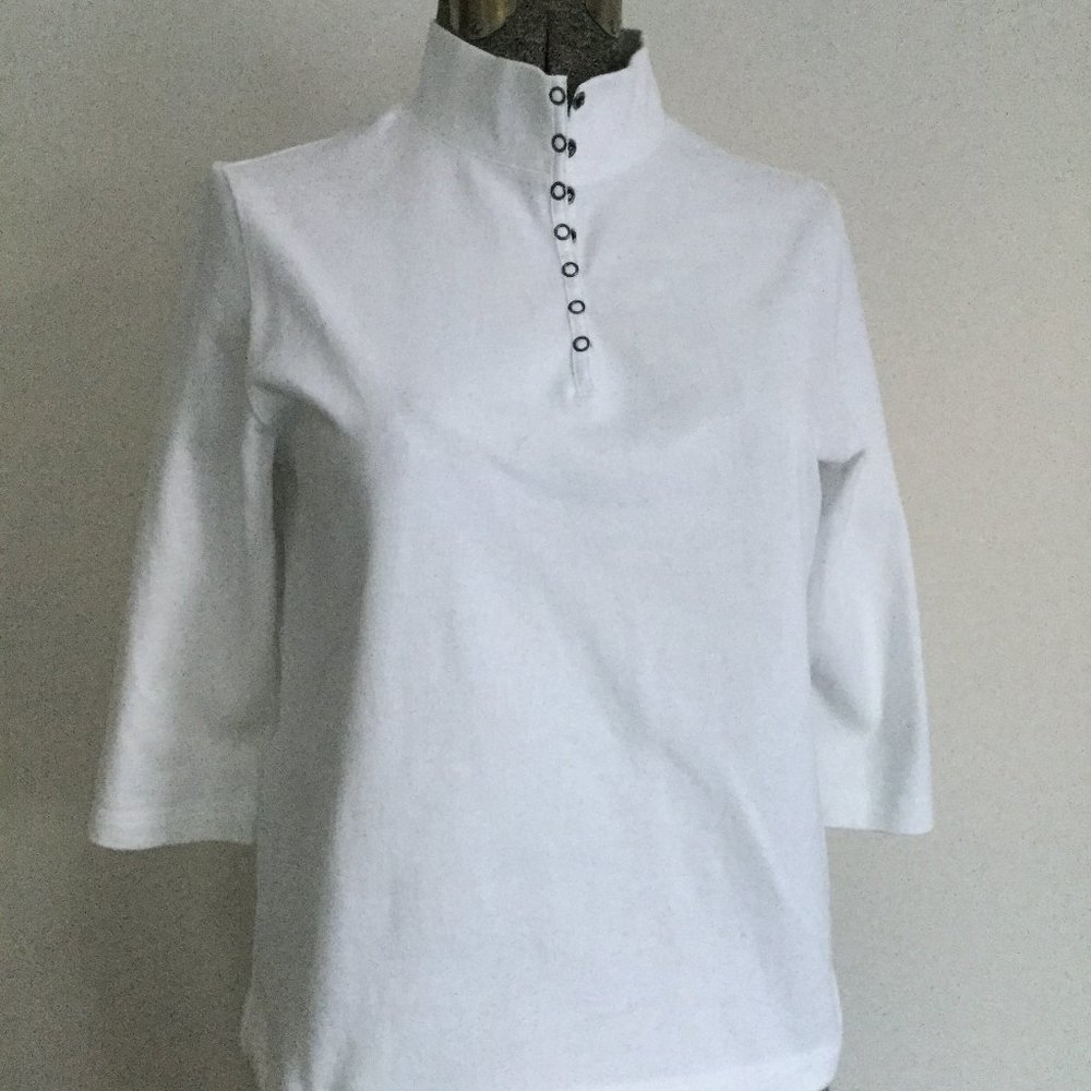 NEW MISSES Med 100% Cotton Orvis Snap Closure Top